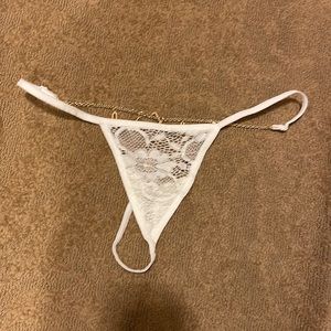 💕💕- White lace thong. Very sexy! Never worn. One size. GELLO
